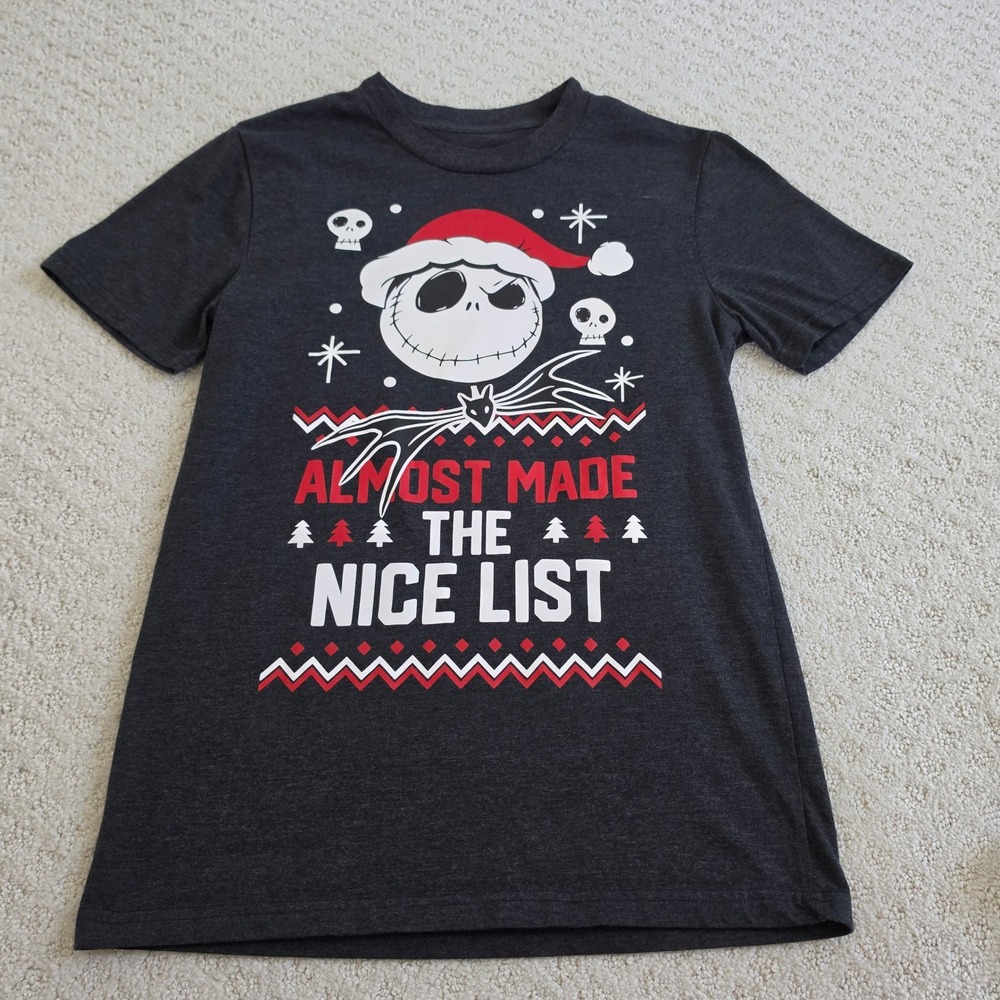 Disney Nightmare Before Christmas Jack Skellington Nice List Tee Adult Size S